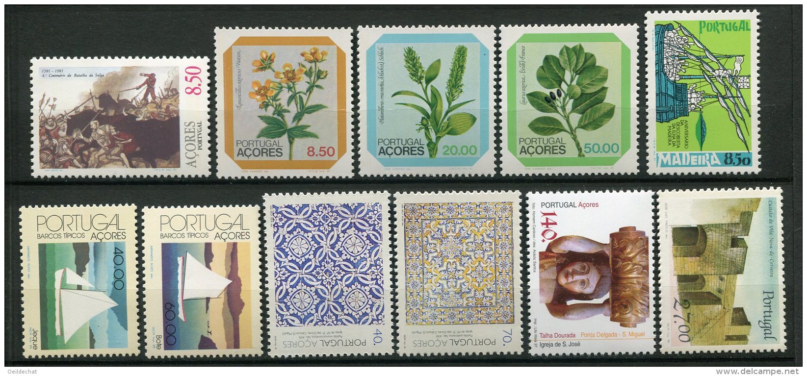 8788  PORTUGAL Açores N° 332,335/7,363/4,432/3,455,(1730 Portugal),(76 Madère) **       1981/1997   TTB - Collections