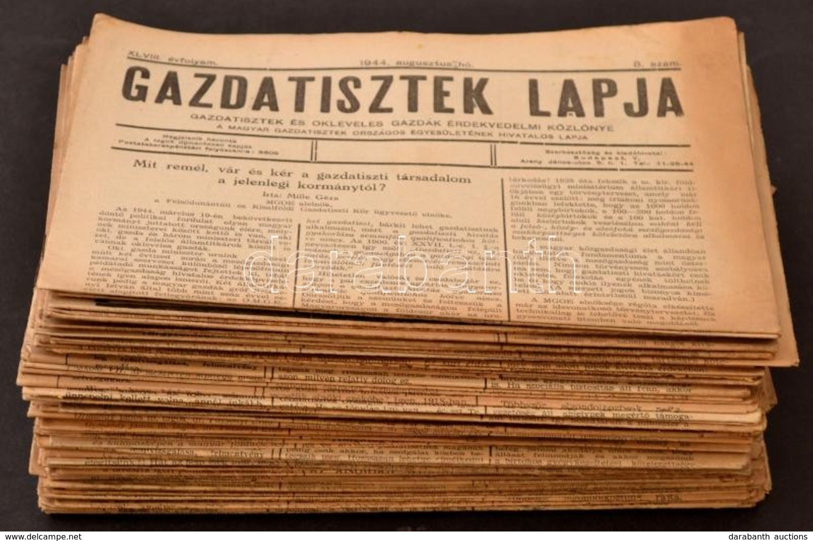 Cca 1930-1940 A Gazdatisztek Lapja Kb. 70 Lapszáma, érdekes írásokkal - Ohne Zuordnung