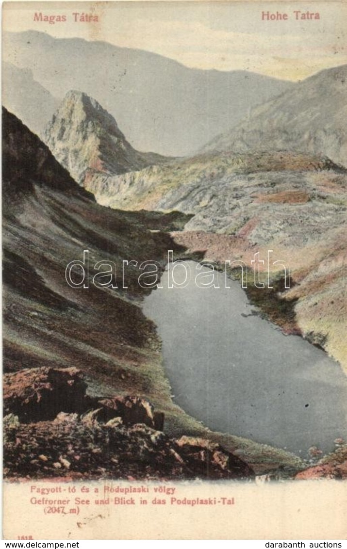 * T2/T3 1908 Tátra, Tatry; Fagyott-tó, Poduplaski-völgy / Lake, Valley - Ohne Zuordnung