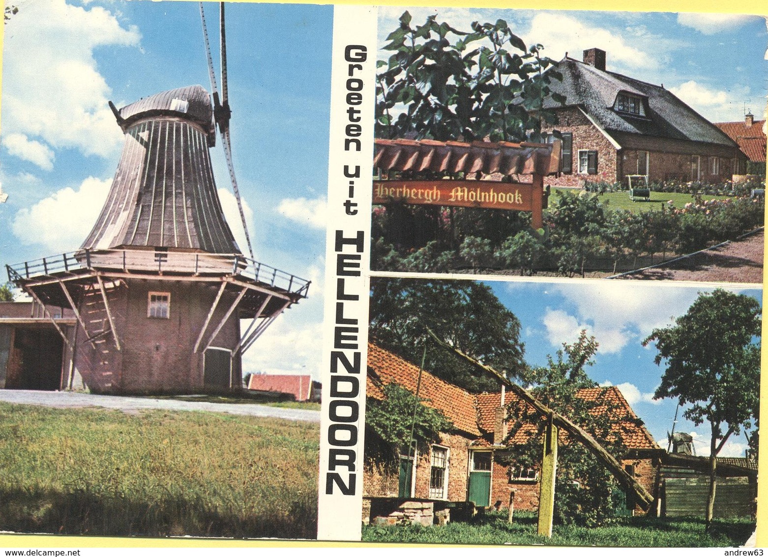 OLANDA - NEDERLAND - Paesi Bassi - Holland - 1980 - 45c + Flamme Feestjaar - Groeten Uit Hellendoorn - Multivues - Viagg - Hellendoorn