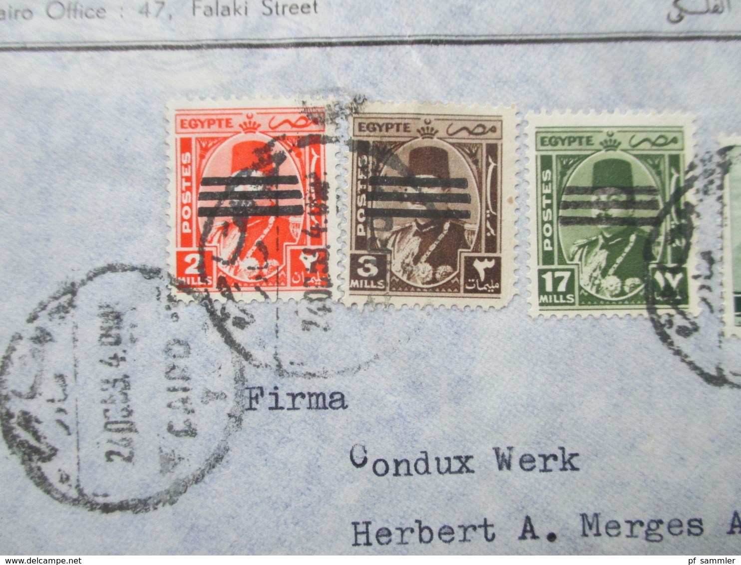 Ägypten 1963 ?! Luftpost / Air Mail Absender Nour El Din & Först Cairo. Condux Werk Wolfgang Bei Hanau - Lettres & Documents