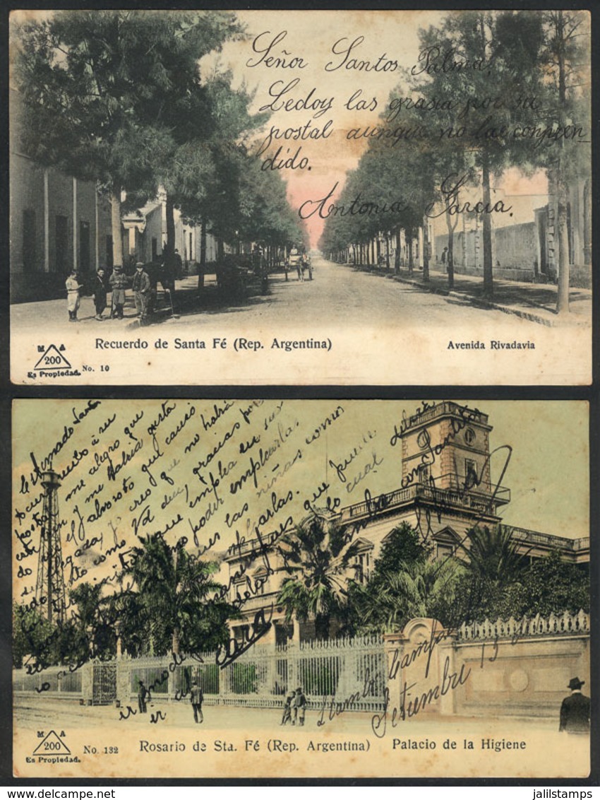 ARGENTINA: Santa Fe: Rivadavia Avenue And Palacio De La Higiene Building, Used Circa 1910, Fine Quality! - Argentina