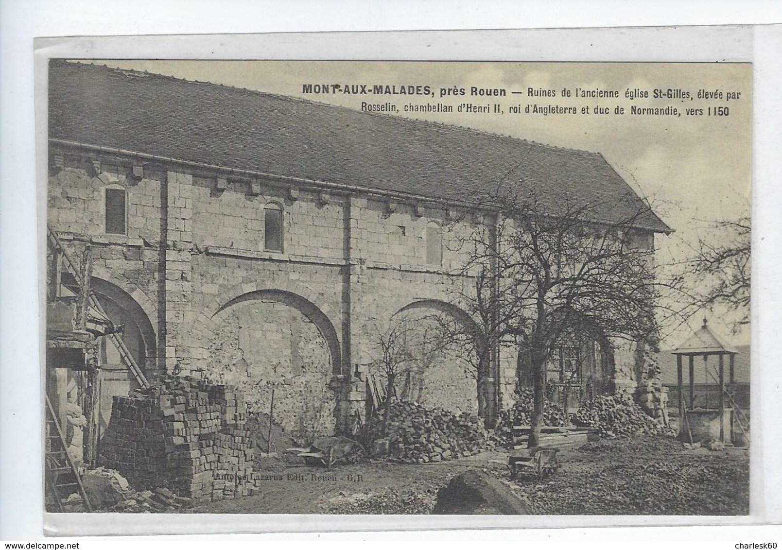 CPA Environs De Rouen Mont Saint Aignan Mont Aux Malades Ruines De L'ancienne église St Gilles - Mont Saint Aignan