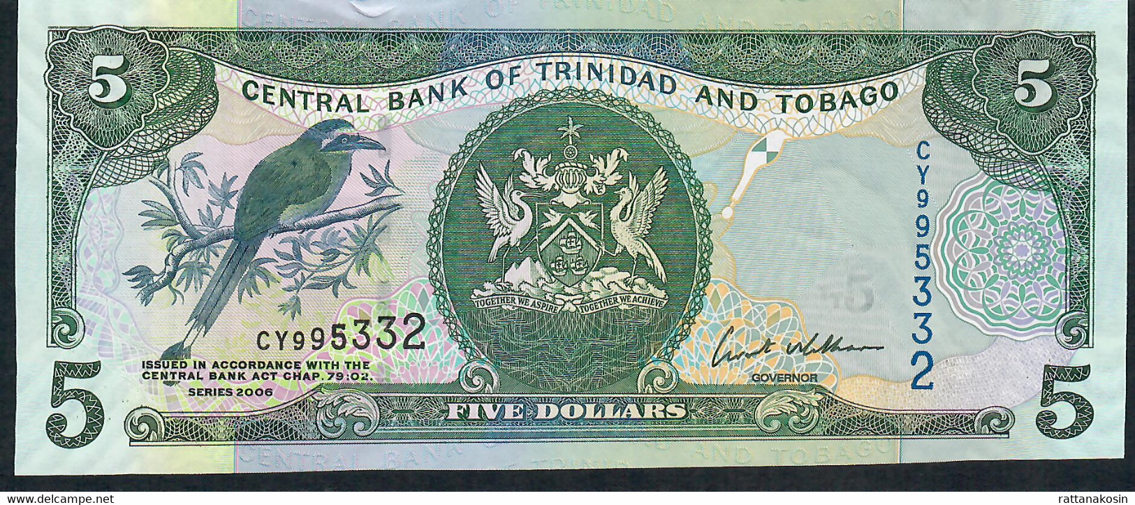 TRINIDAD AND TOBAGO P47 5 DOLLARS 2006 #CY     UNC. - Trinidad & Tobago