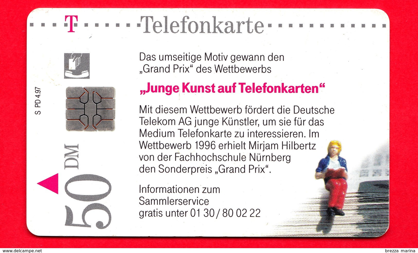 GERMANIA - Scheda Telefonica - Usata - 1997 - Junge Kunst Auf Telefonkarten 1996 - Mirjam Hilbertz 1 - Chip (PD) -1997-4 - GSM, Voorafbetaald & Herlaadbare Kaarten