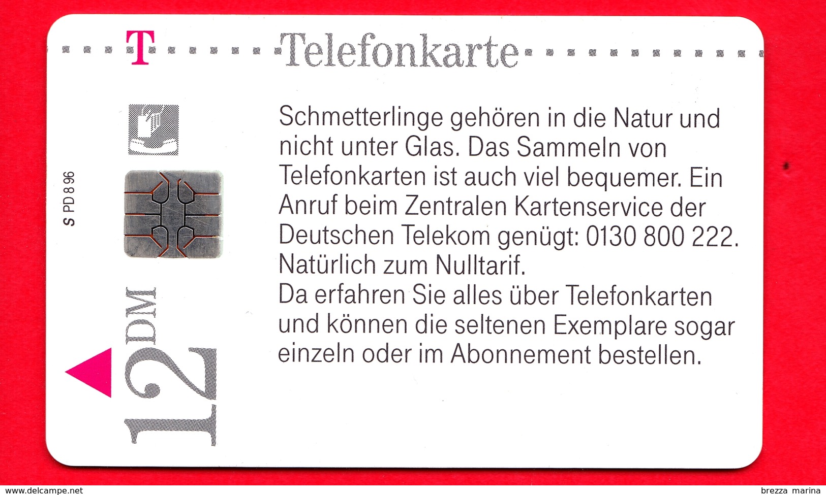 GERMANIA - Scheda Telefonica - Usata - 1996 - Rettet Die Schmetterlinge 1 - Chip (PD) - 12 DM - Emissione 1996-8 - [2] Mobile Phones, Refills And Prepaid Cards