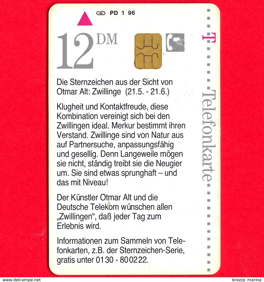 GERMANIA - Scheda Telefonica - Usata - 1996 - Otmar Alt - Tierkreiszeichen 3 (Zwillinge  Gemini) - Chip - 12 1996-1 - GSM, Cartes Prepayées & Recharges