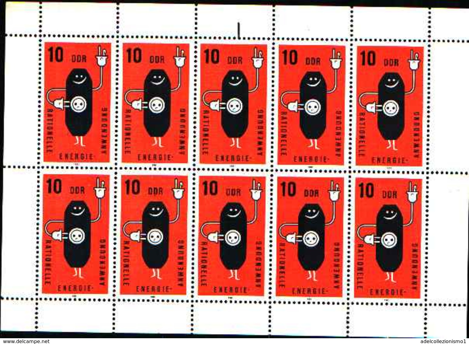 72263 ) LOTTO DI  FRANCOBOLLI DELLA -DDR -1981- N. 2601 ** RISPARMIO ENERGETICO FOGLIETTO DI 10 F. MNH++ - 1. Tag - FDC (Ersttagblätter)