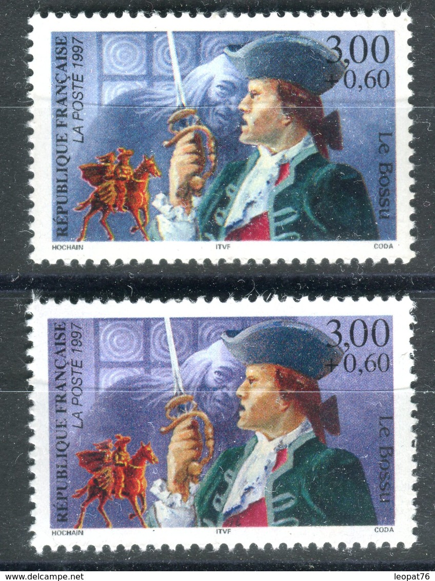 Variété - N° 3120 - 1 Exemplaire Bleu + 1 Violet ,  Neufs Luxe  -  Référence V590 - Unused Stamps