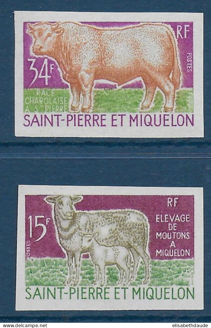 SPM - YVERT N° 407+409 NON DENTELES ** / MNH - ANIMAUX - Ongetande, Proeven & Plaatfouten