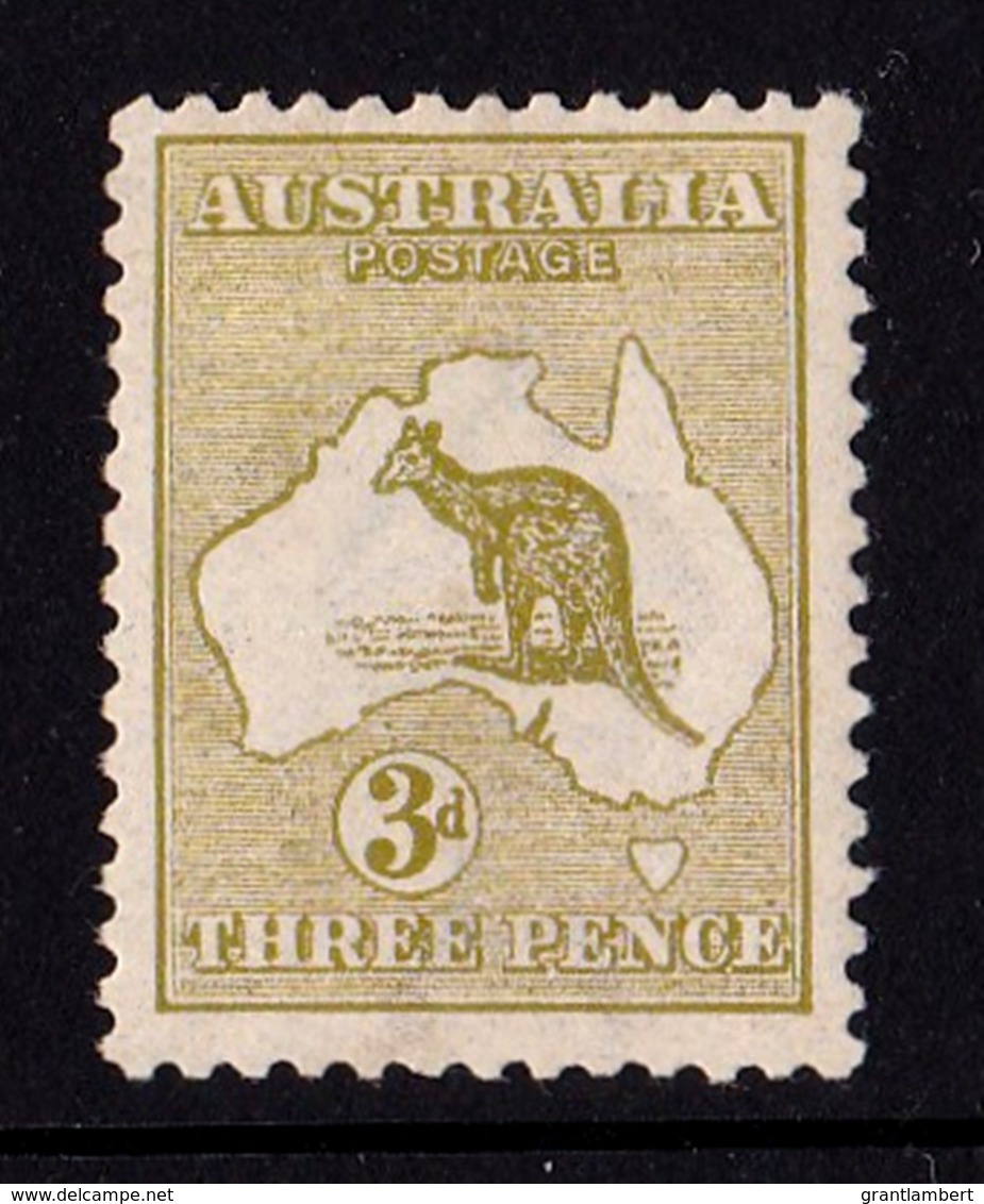 Australia 1913 Kangaroo 3d Olive 1st Watermark MH - - - - Neufs