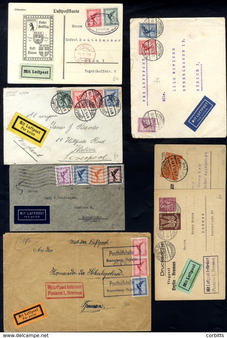 1919-31 Airmails - Good Variety Of Cards/covers Sent At Inland & Foreign Airmail Rates Incl. Attractive Earlier Items Wi - Autres & Non Classés