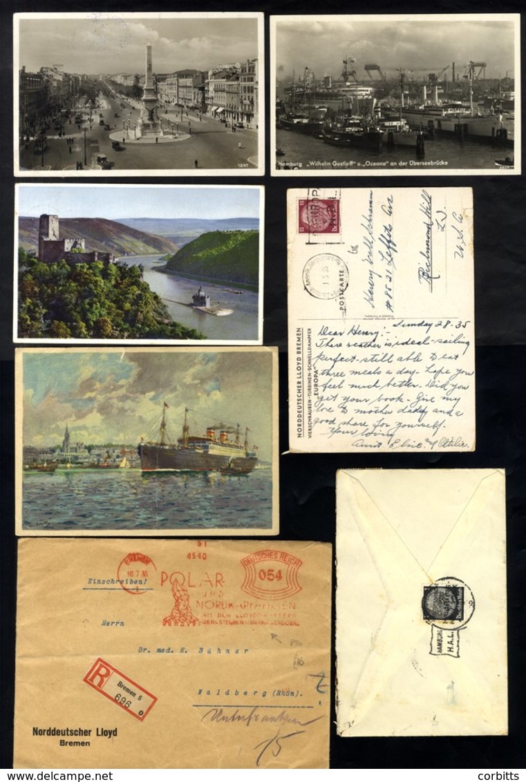 1930's Maritime Covers/cards With Seepost Cancels Incl. Double-ring (13), Oval (3), NDL 'flag' Types (6), 'an Bord' Cach - Autres & Non Classés