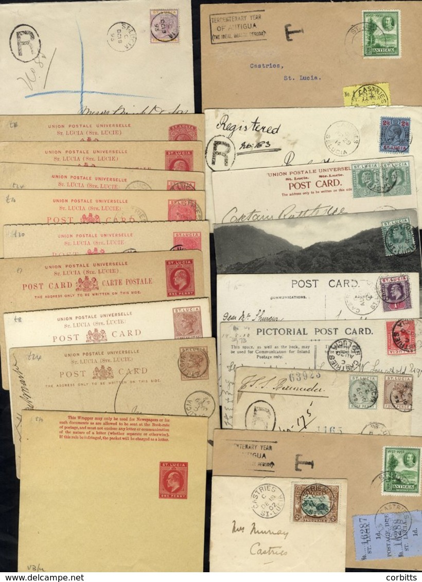 1892-1932 Envelopes/PPC's (10) Incl. 1892 Registered To USA With 1891-98 Die II ½d & 4d, 1895 Registered To England With - Autres & Non Classés