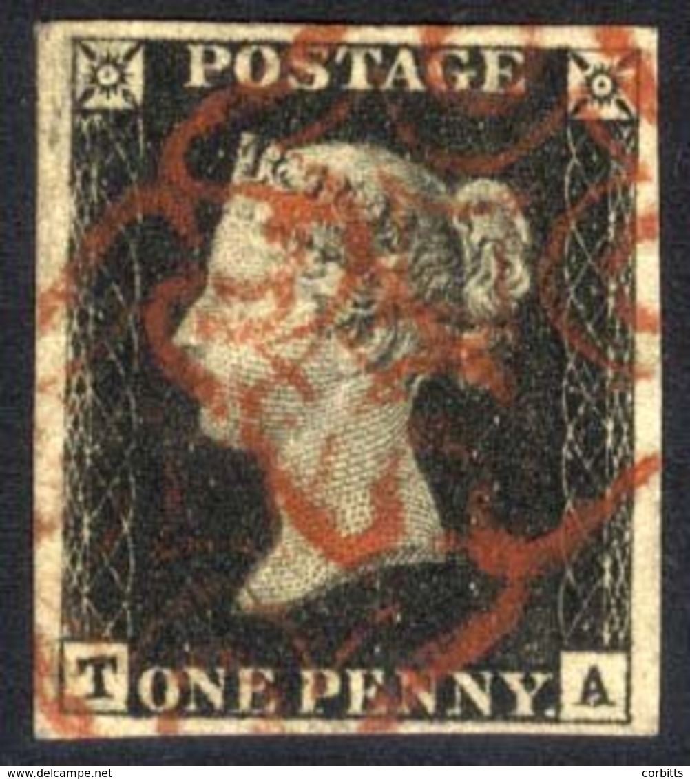 Plate 4 TA, Four Good Margins, Cancelled Red MC's. - Other & Unclassified