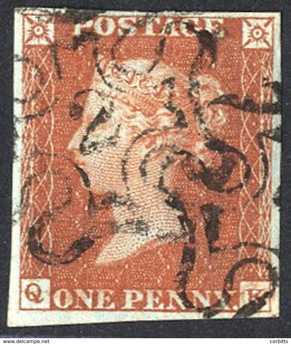 1841 1d Red-brown, Four Margined Example Cancelled By Two Strikes Of The No. 2 In Maltese Cross. (1) Cat. £180 - Other & Unclassified