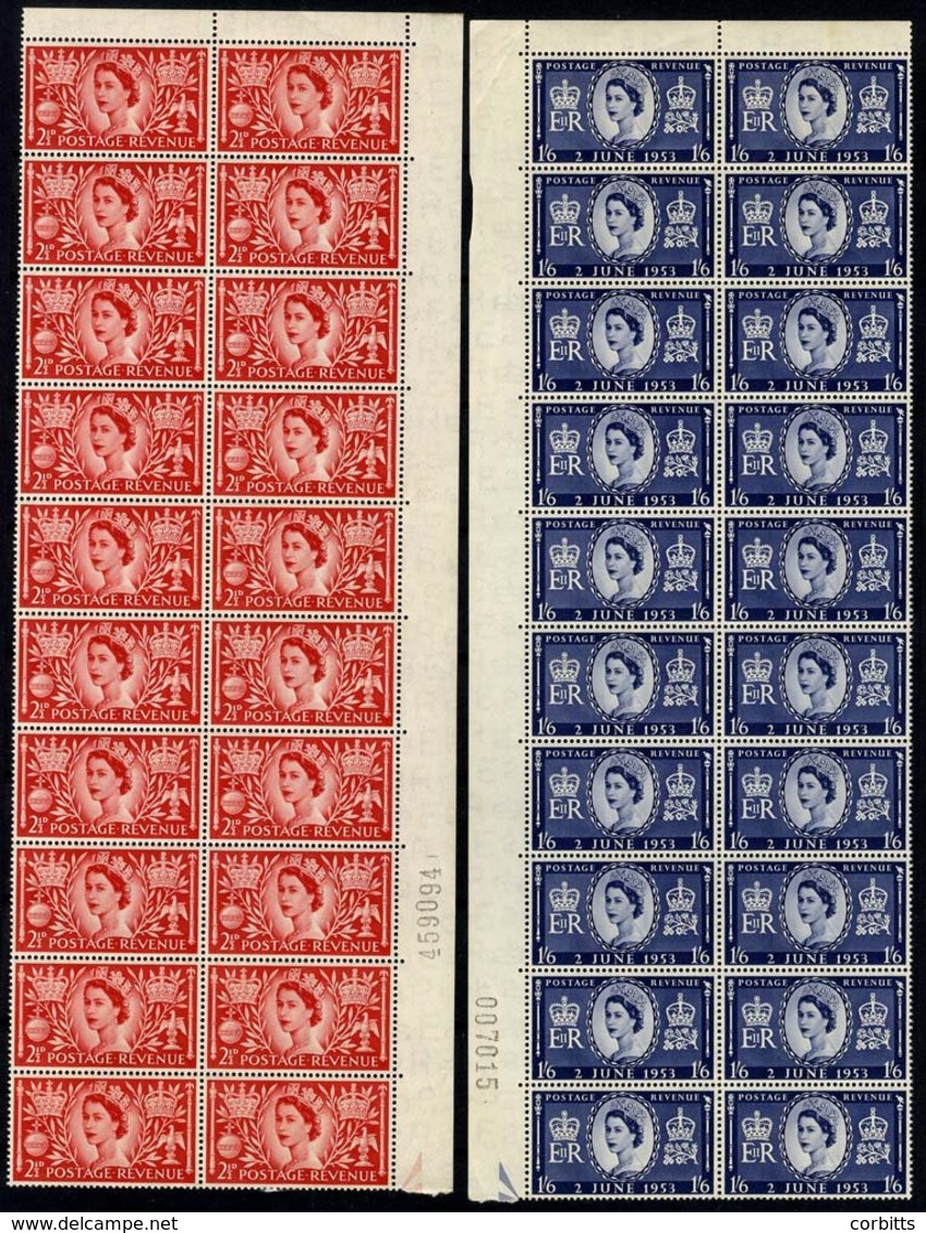 1953 Coronation Set UM (30 Complete Sets) In Blocks Of Twenty, Blocks Of Four Etc. - Other & Unclassified