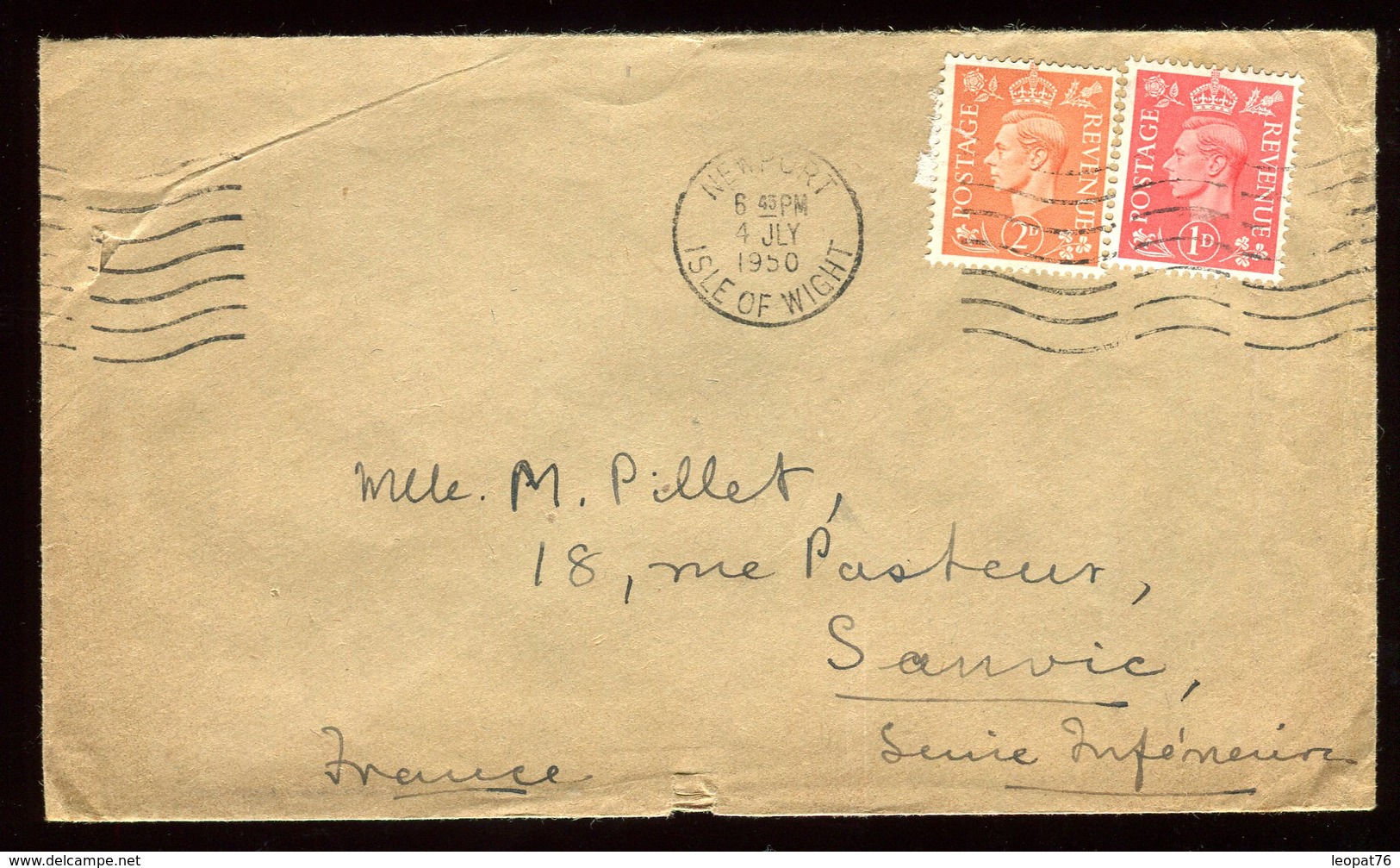 Royaume Uni - Enveloppe De Newport Pour La France En 1950 - Réf O50 - Postmark Collection