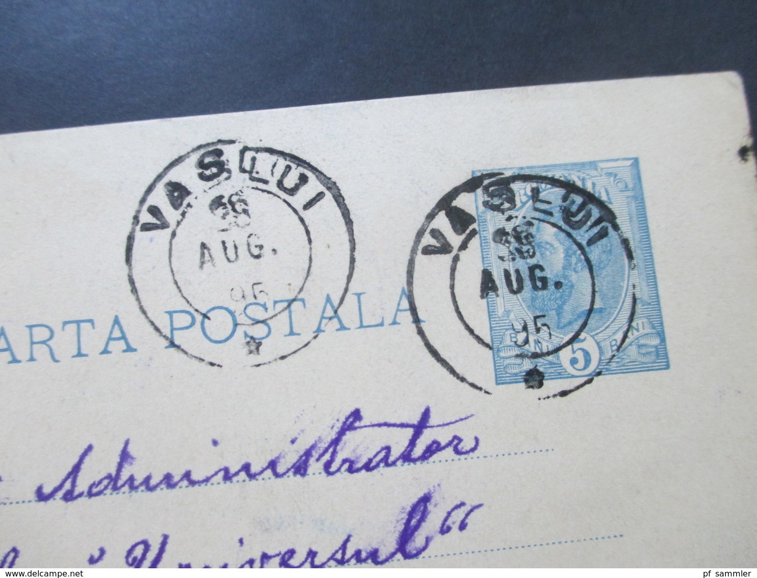 Rumänien 1895 Ganzsache Mit 4 Stempel. Vaslui Nach Bukarest / Bucuresti - Brieven En Documenten