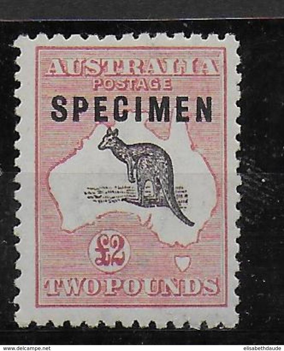 AUSTRALIE - YT N° 46 * MLH SURCHARGE "SPECIMEN" FILIGRANE A - CHARNIERE TRES LEGERE - COTE = 3750 EUR. - Neufs