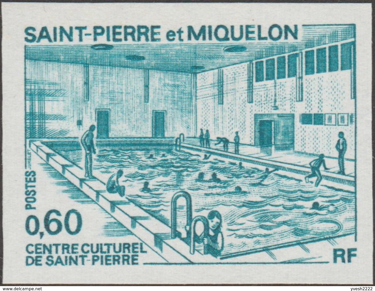 SPM 1973 Y&T 431/2. Centre Culturel St Pierre, Essais De Couleurs. Piscine Et Vue De L'extérieur - Non Dentelés, épreuves & Variétés