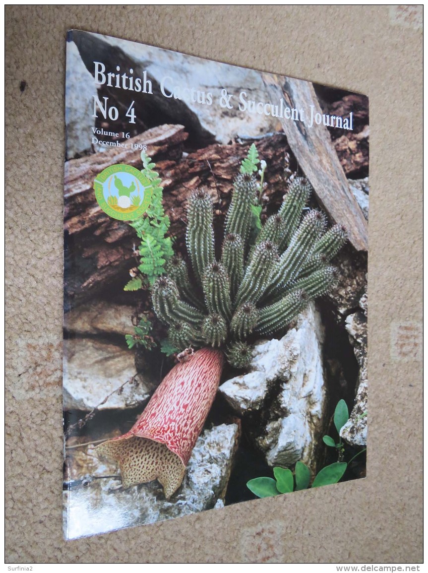 BRITISH CACTUS AND SUCCULENT JOURNAL Vol 18 Mar, Jun, Sep, Dec 2000 (All 4) - Naturaleza