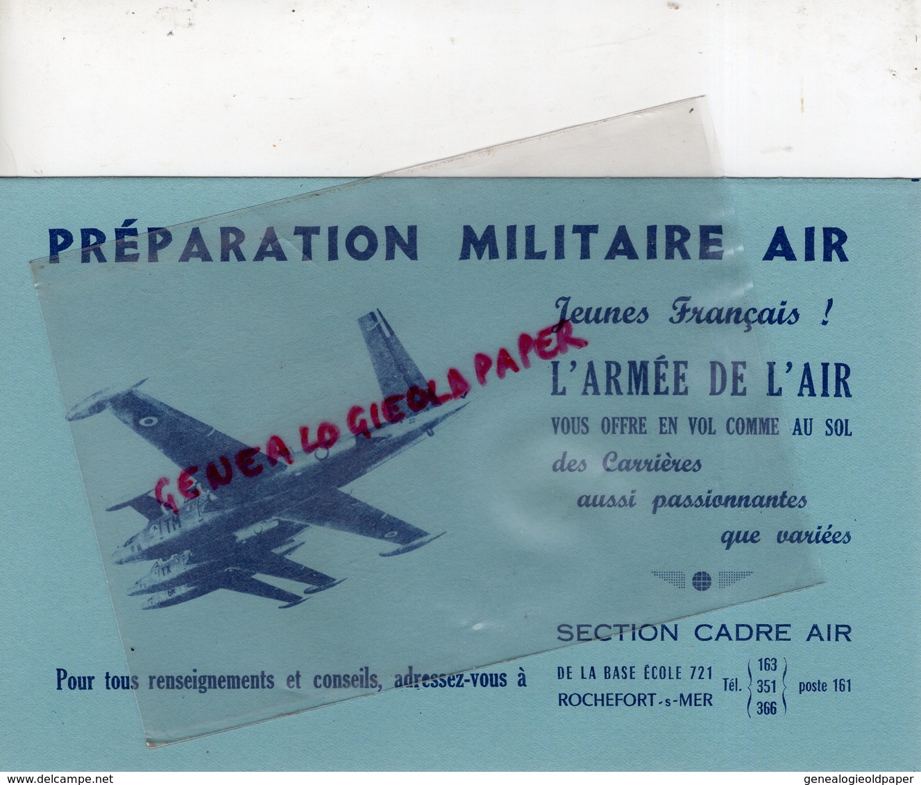 17- ROCHEFORT SUR MER-RARE BUVARD AVIATION ARMEE DE L' AIR- BASE ECOLE 721 - AVION SECTION CADRE AIR - Transports