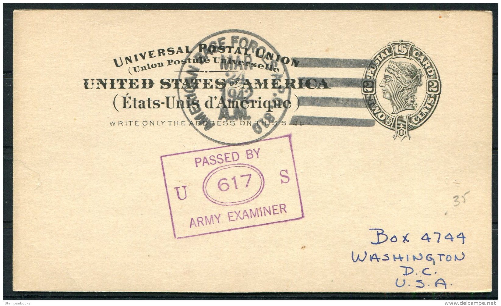 1942 Iceland USA Censor APO 810 Fieldpost Stationery Postcard. - Briefe U. Dokumente