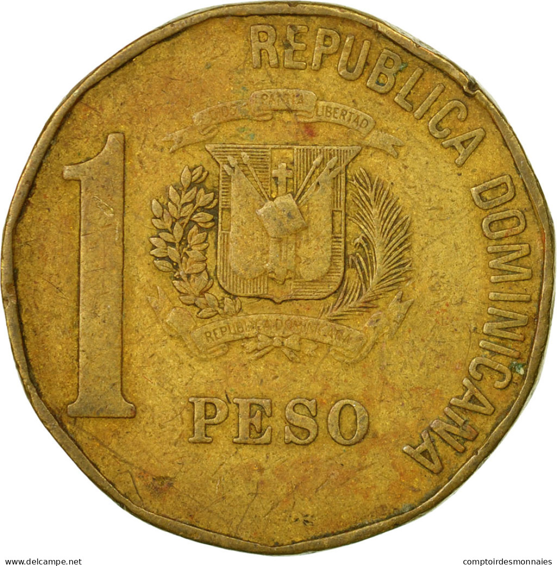 Monnaie, Dominican Republic, Peso, 1991, TB, Laiton, KM:80.1 - Dominikanische Rep.