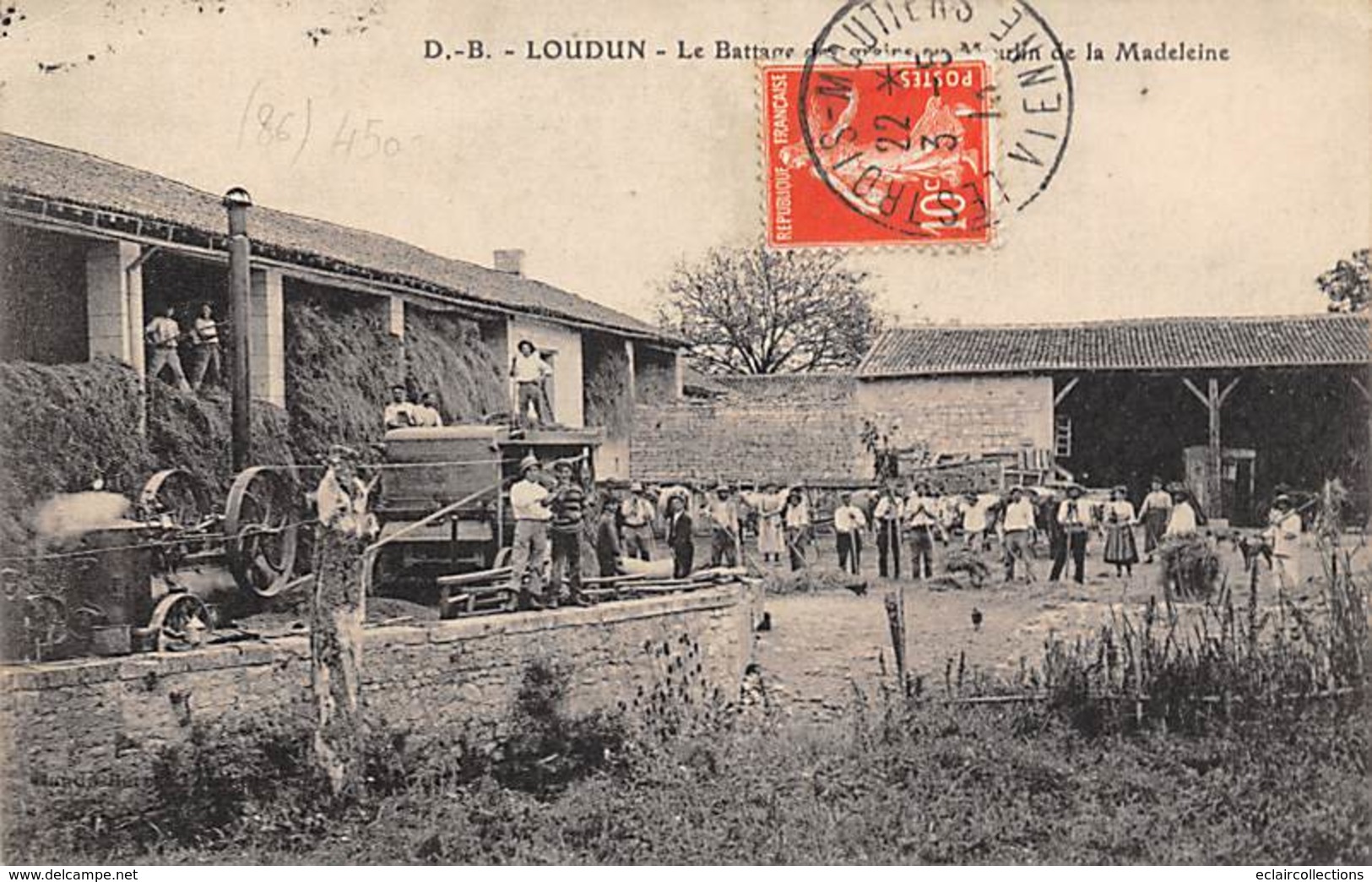 Loudun    86     Le Battage Des Graines Au Moulin De La Madeleine       (voir Scan) - Loudun