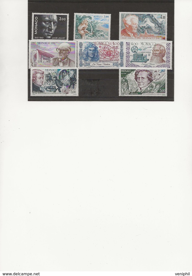 MONACO - GRANDS HOMMES -SERIE N°1603 A 1610 NEUF XX -ANNEE 1987 - COTE : 19,70 € - Neufs