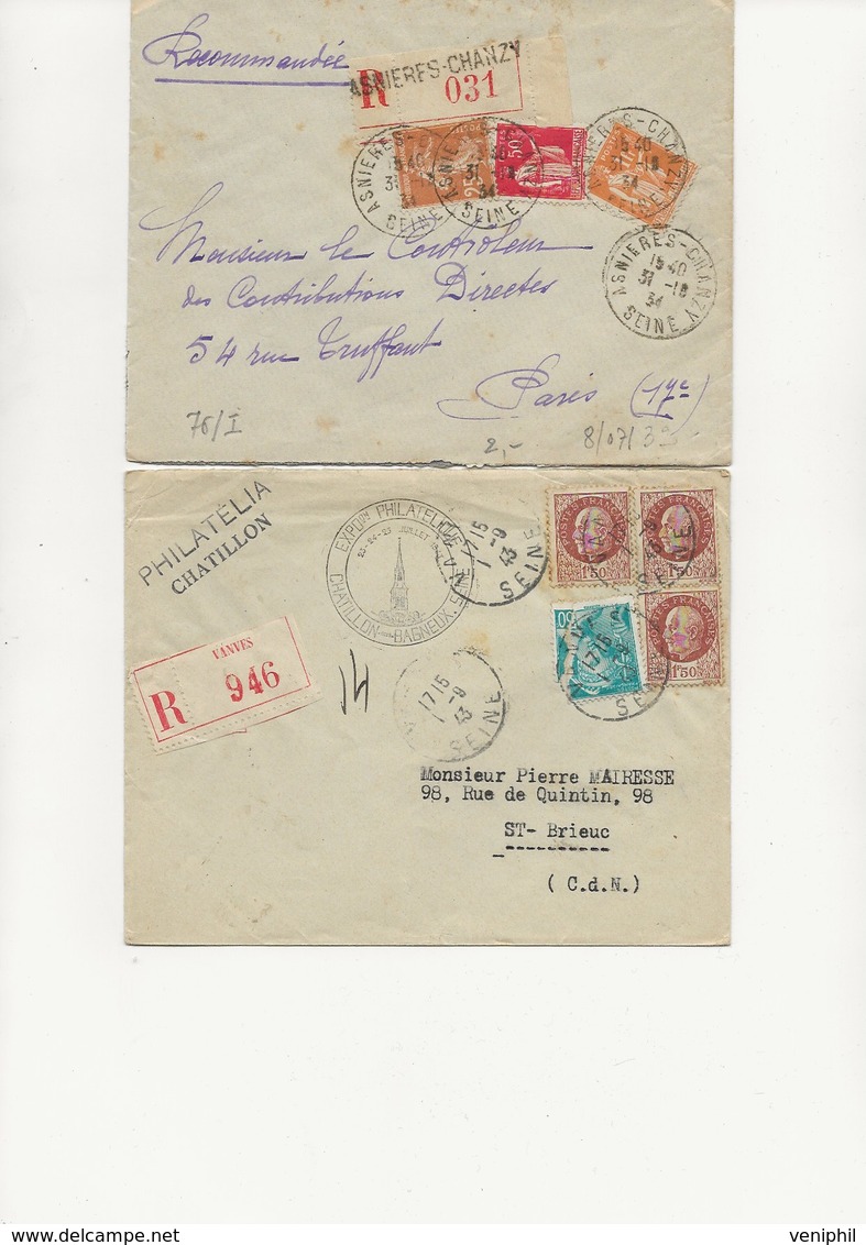 LOT DE 6 LETTRES-SEINE- AFFRANCHISSEMENT COMPOSE  DES ANNEES 1880 A 1956 - Handstempel