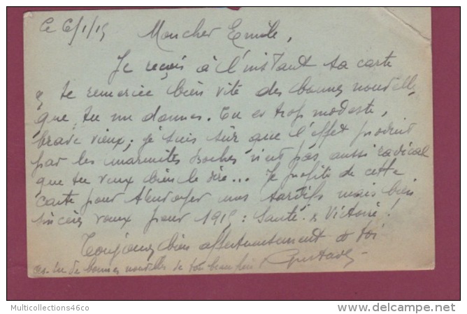 051018 GUERRE 14 18 FM - 1915 VIVE LA FRANCE 1914 Troupes De Campagne SP 123 - Cartas & Documentos