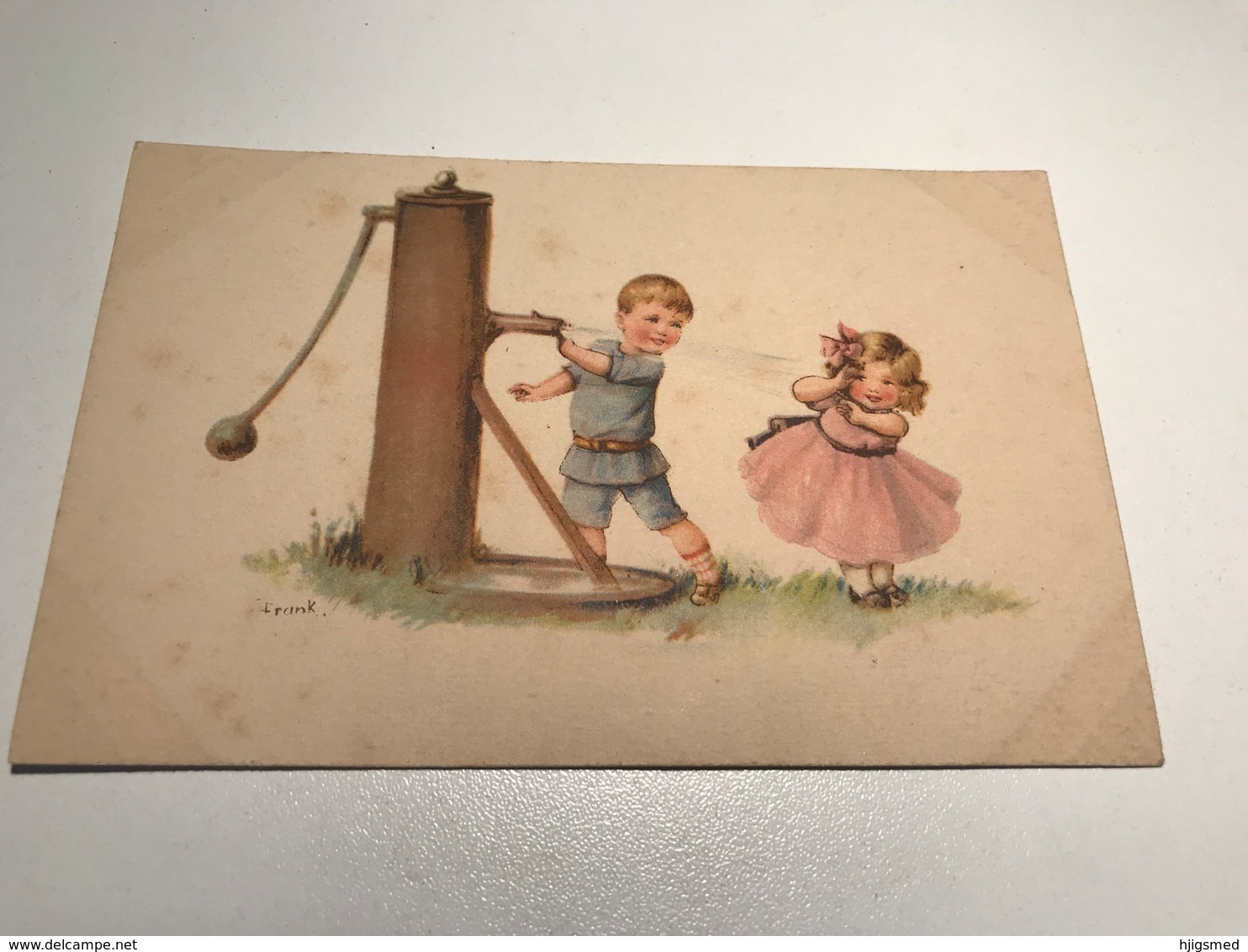 Elly Frank Signed Graphic Art Young Boy Girl Couple Well Game WSSB 9116 Post Card Postkarte POSTCARD - Frank, Elly