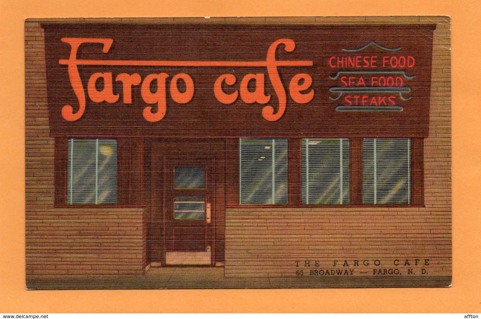 Fargo Cafe ND 1950 Postcard - Fargo