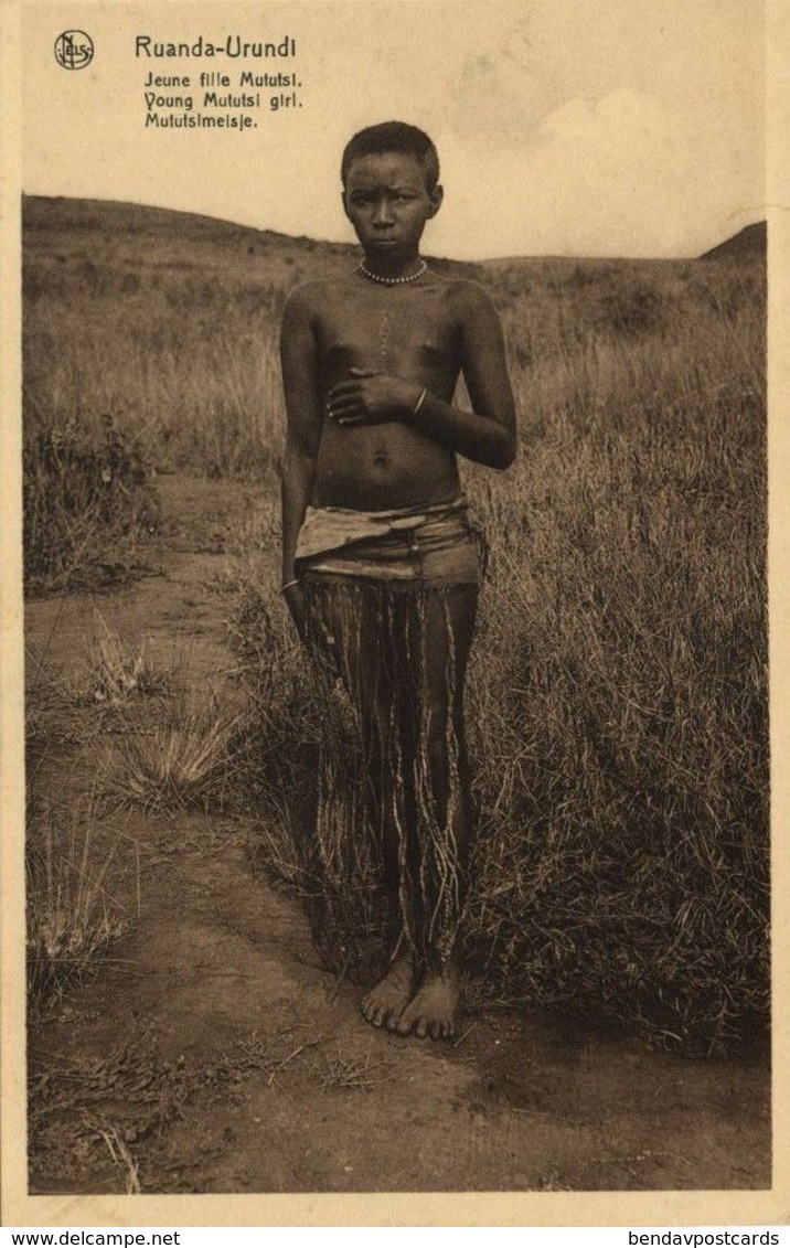 Ruanda-Urundi, Young Mututsi Girl (1920s) Postcard - Ruanda