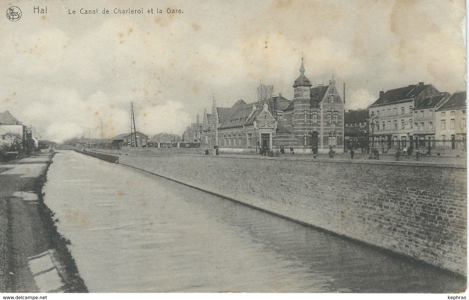 HAL - HALLE : Le Canal De Charleroi Et La Gare - RARE VARIANTE - Cachet De La Poste 1919 - Halle