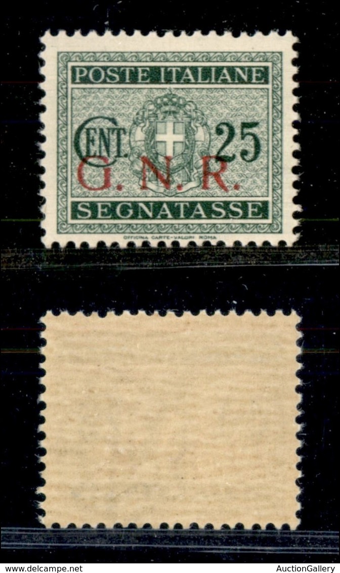 REPUBBLICA SOCIALE  - GNR BRESCIA - 1943 - 25 Cent Segnatasse (50/I) - Gomma Integra (30) - Sonstige & Ohne Zuordnung