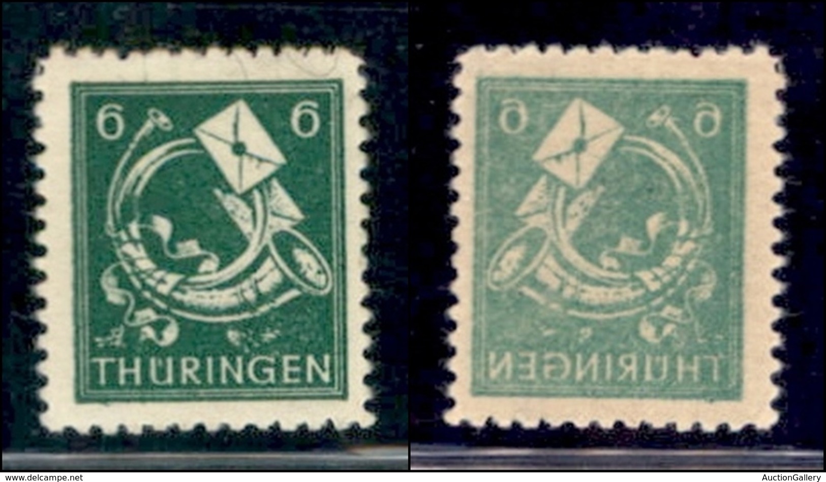 ESTERO - GERMANIA - Thuringen - 1945 - 6 Pfenning (95) - Con Decalco - Gomma Integra - Sonstige & Ohne Zuordnung