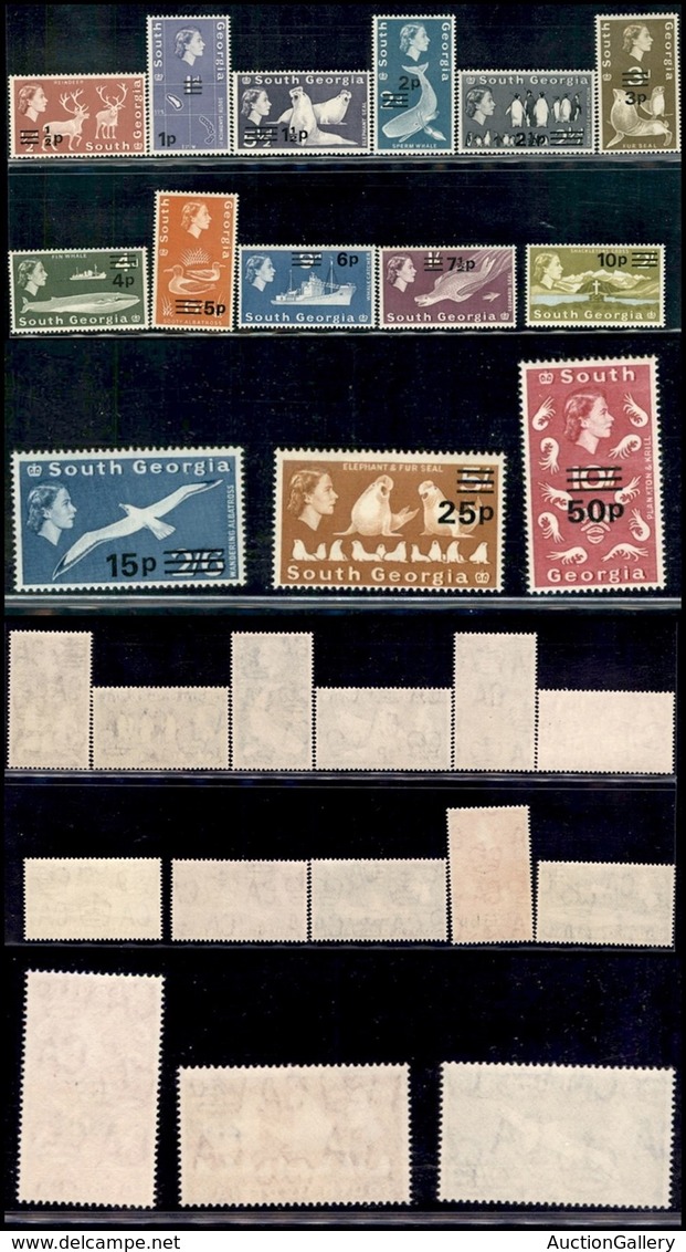 ESTERO - SOUTH GEORGIA - 1971 - Fauna Soprastampati (25/38) - Serie Completa - Gomma Integra (120) - Sonstige & Ohne Zuordnung