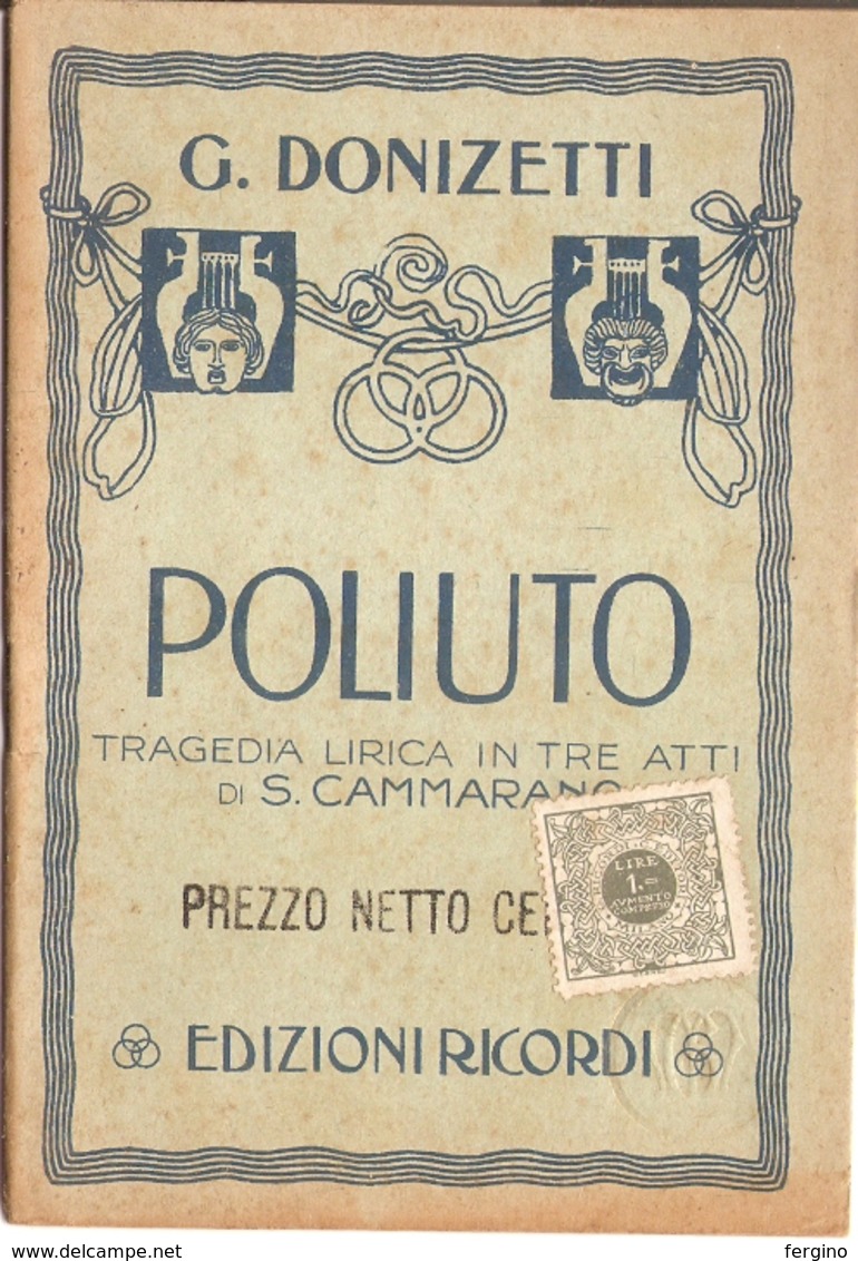 G. DONIZETTI - POLIUTO - LIBRETTO D'OPERA - Cinema E Musica