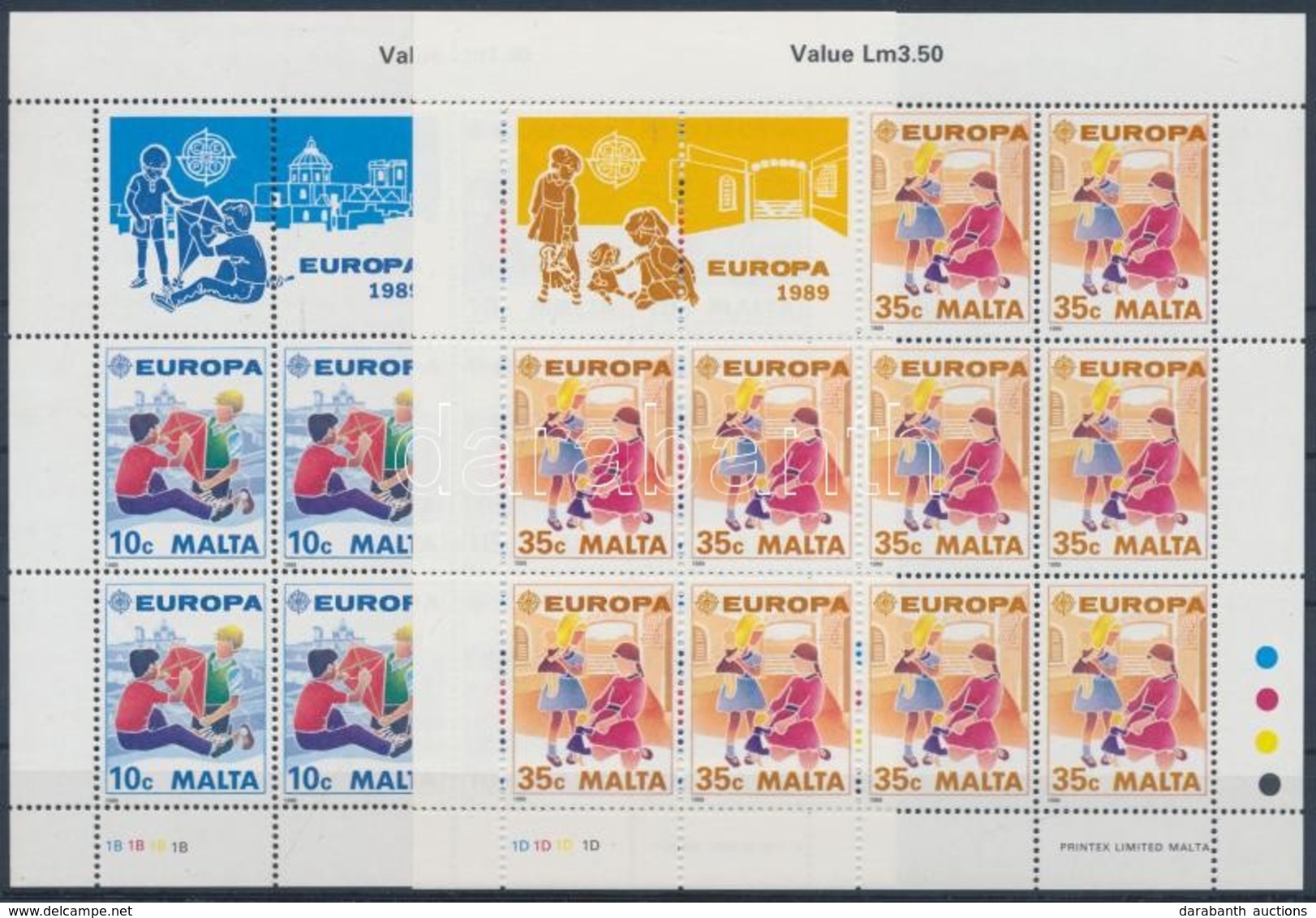 ** 1989 Europa CEPT Gyerekjátékok Kisív Sor Mi 960-961 - Autres & Non Classés