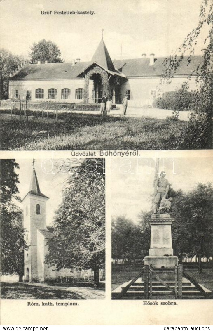 T2 1932 Böhönye, Római Katolikus Templom, Hősök Szobra, Gróf Festetich Kastély - Unclassified