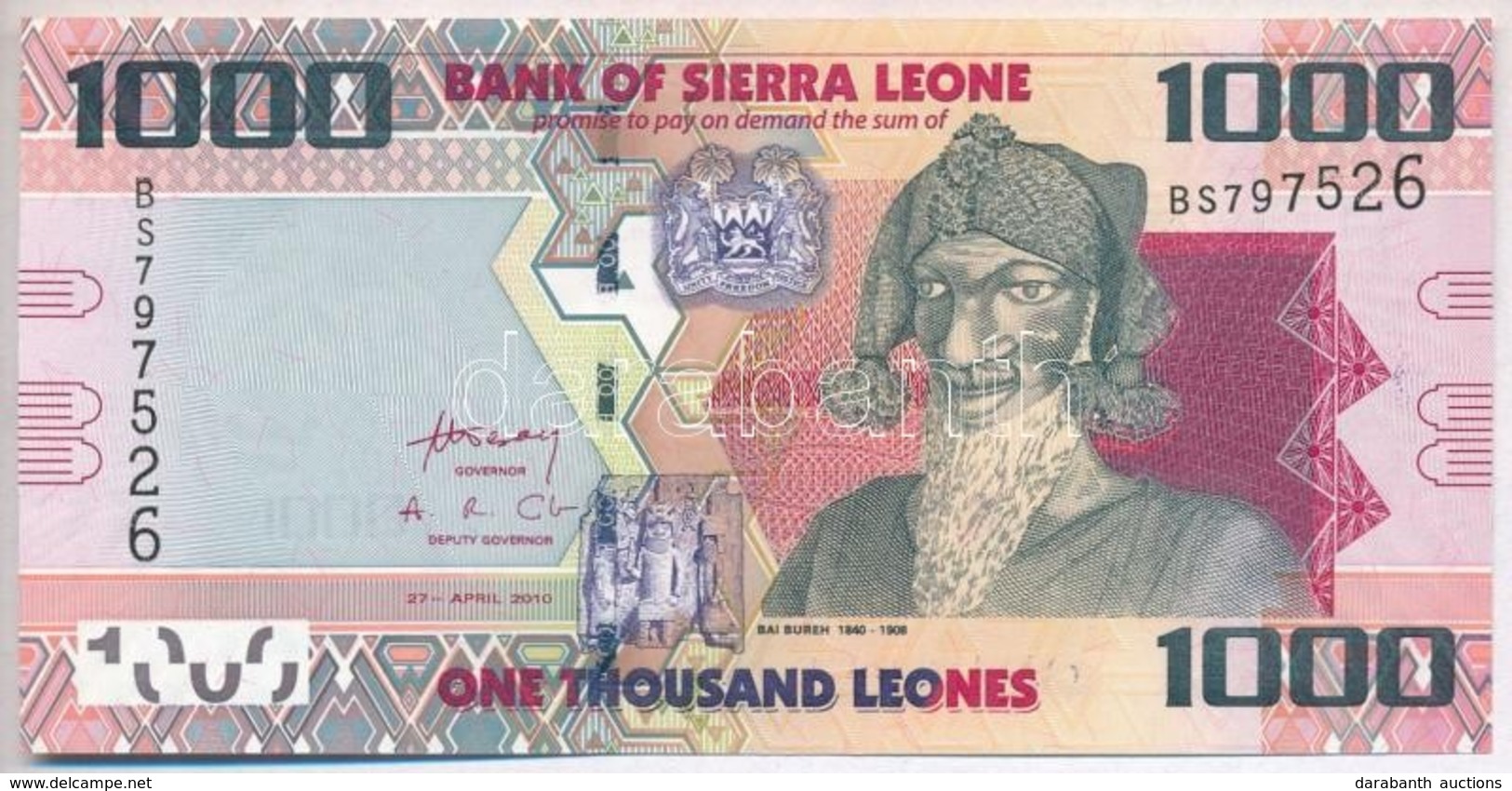 Sierra Leone 2010. 1000L T:I
Sierra Leone 2010. 1000 Leones C:UNC - Non Classés