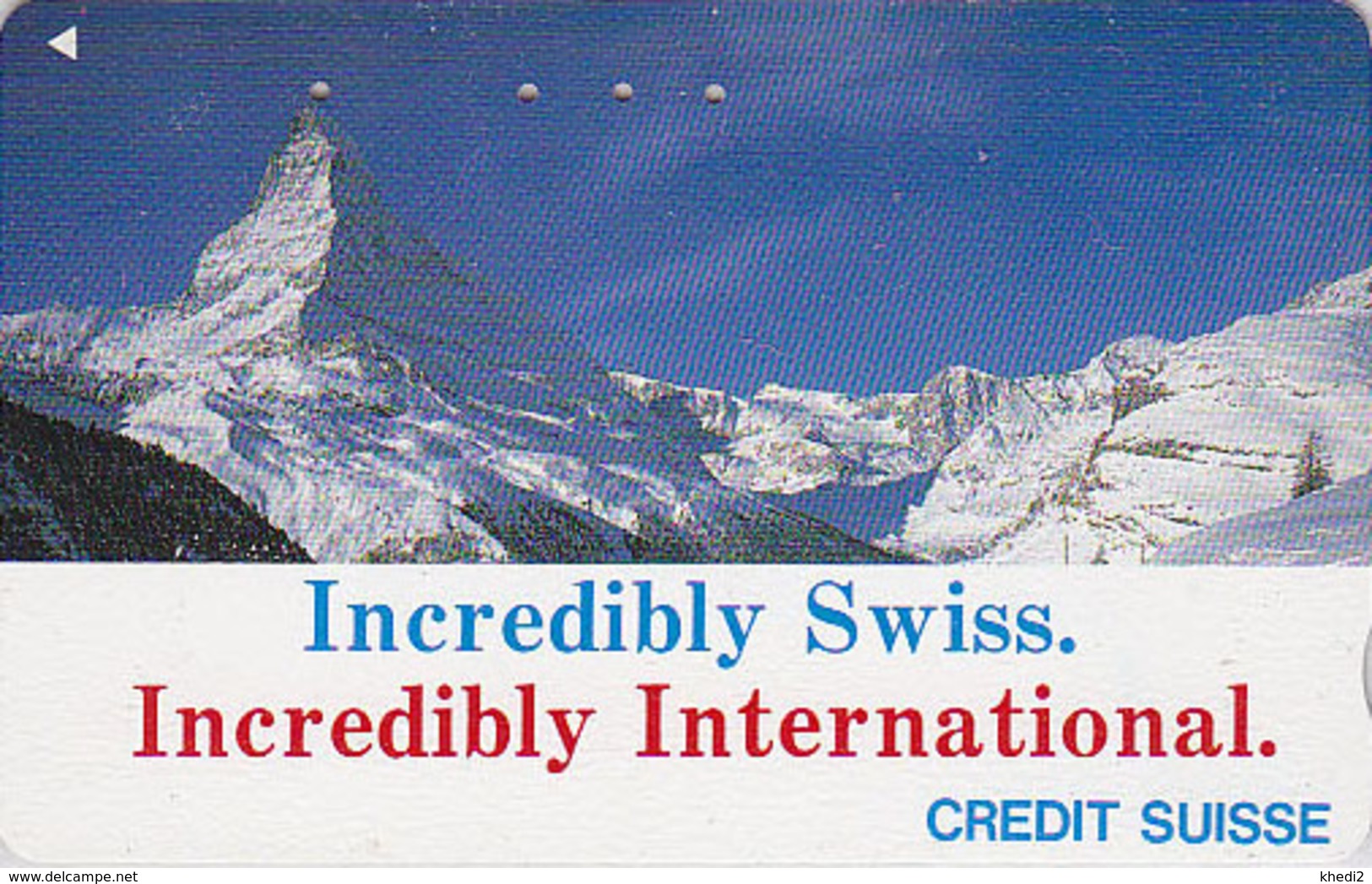 Télécarte Japon / 110-011 - MATTERHORN / CREDIT SUISSE Banque Bank  Japan Phonecard Switzerland Schweiz - Site 63 - Bergen