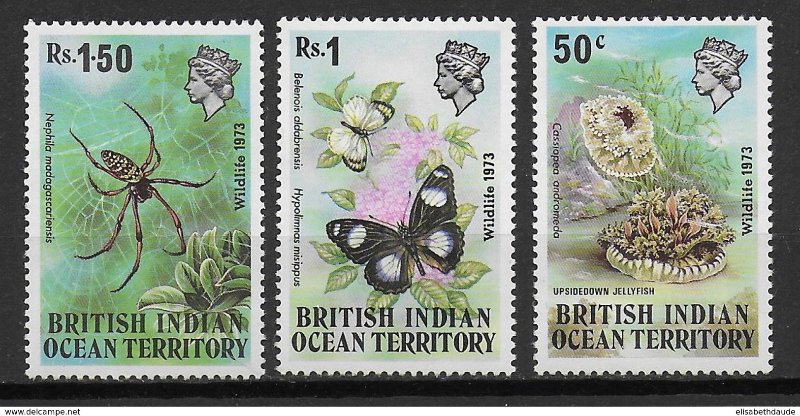 BRITISH INDIAN OCEAN TERRITORY - YVERT N° 54/56 ** MNH - COTE = 20 EUR. - ANIMAUX - Territoire Britannique De L'Océan Indien