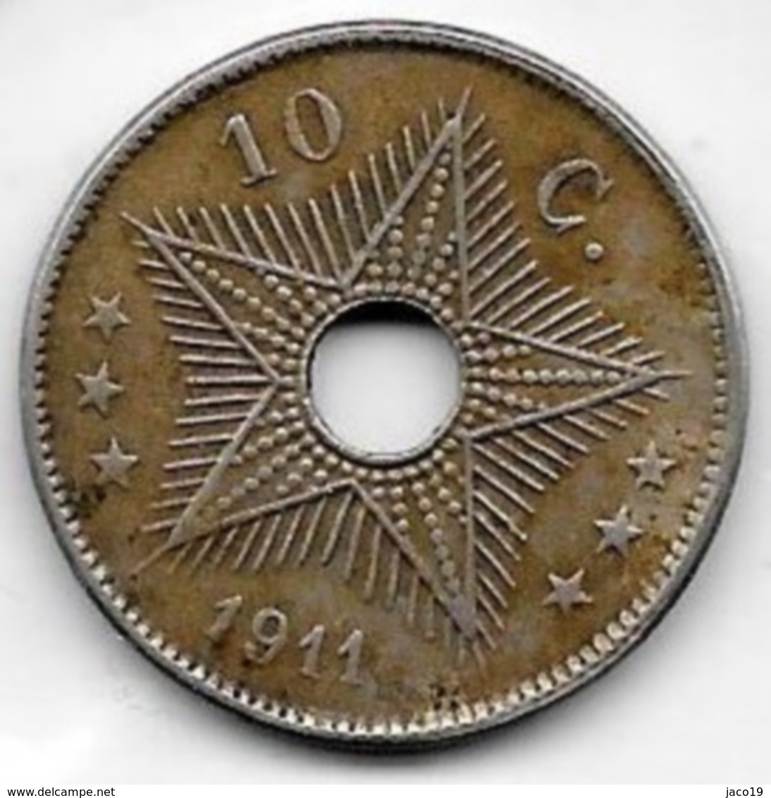 10 Centimes Congo-Belge 1911 - 1910-1934: Albert I.