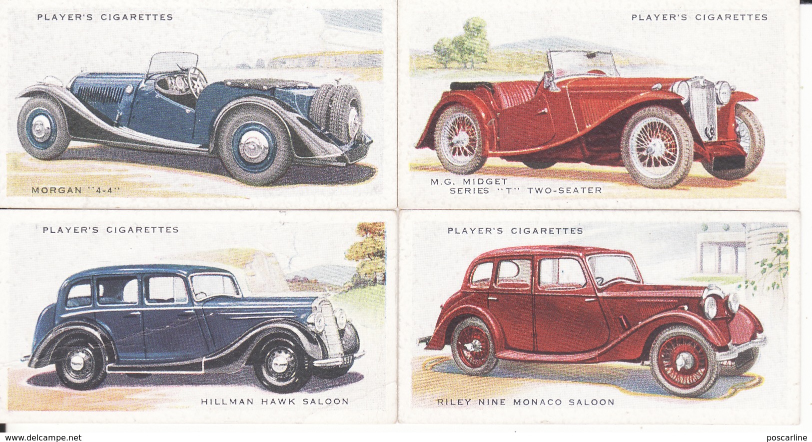 11 Chromos Player's Cigarettes, Motor Cars : Mercedes, Morgan, Hillman ... 4 Scans - Player's