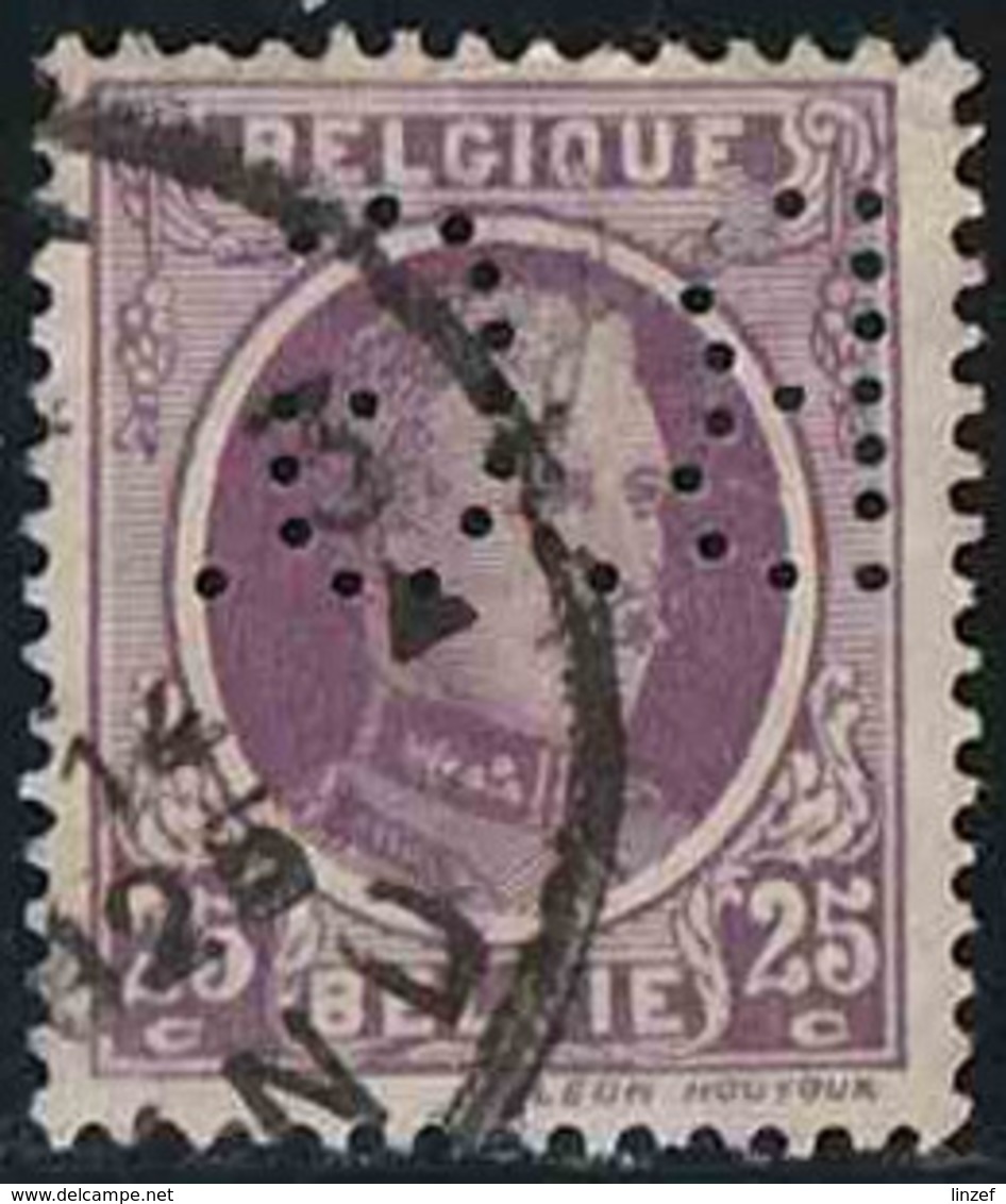 Belgique 1921 Yv. N°198 - 25c Violet - Perforé - Oblitéré - 1909-34