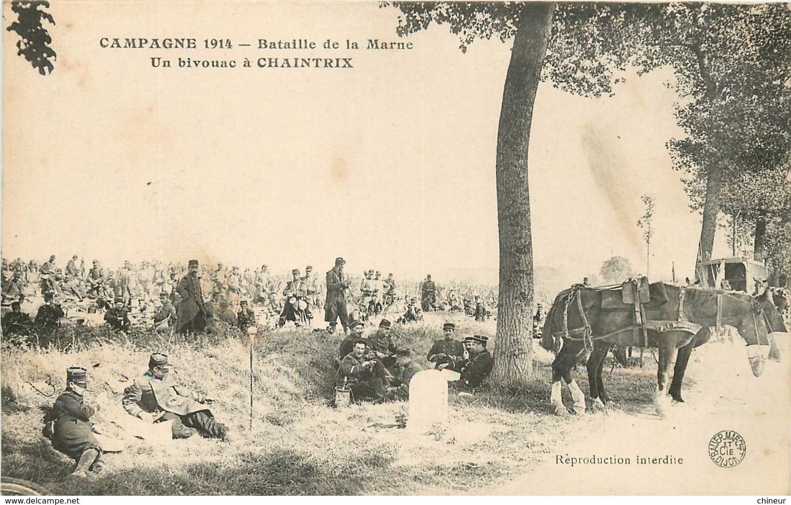 CAMPAGNE 1914 BATAILLE DE LA MARNE UN BIVOUAC A CHAINTRIX - Otros & Sin Clasificación